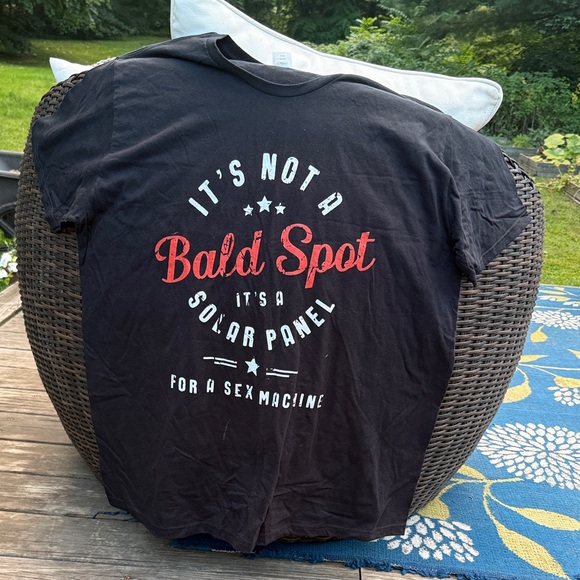 Other - Black Graphic T-Shirt with Red and White Print